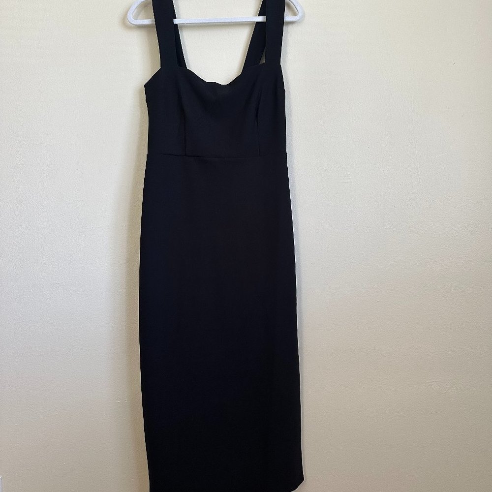 Abercrombie & Fitch Midi Black Thick Strap Dress | Size L